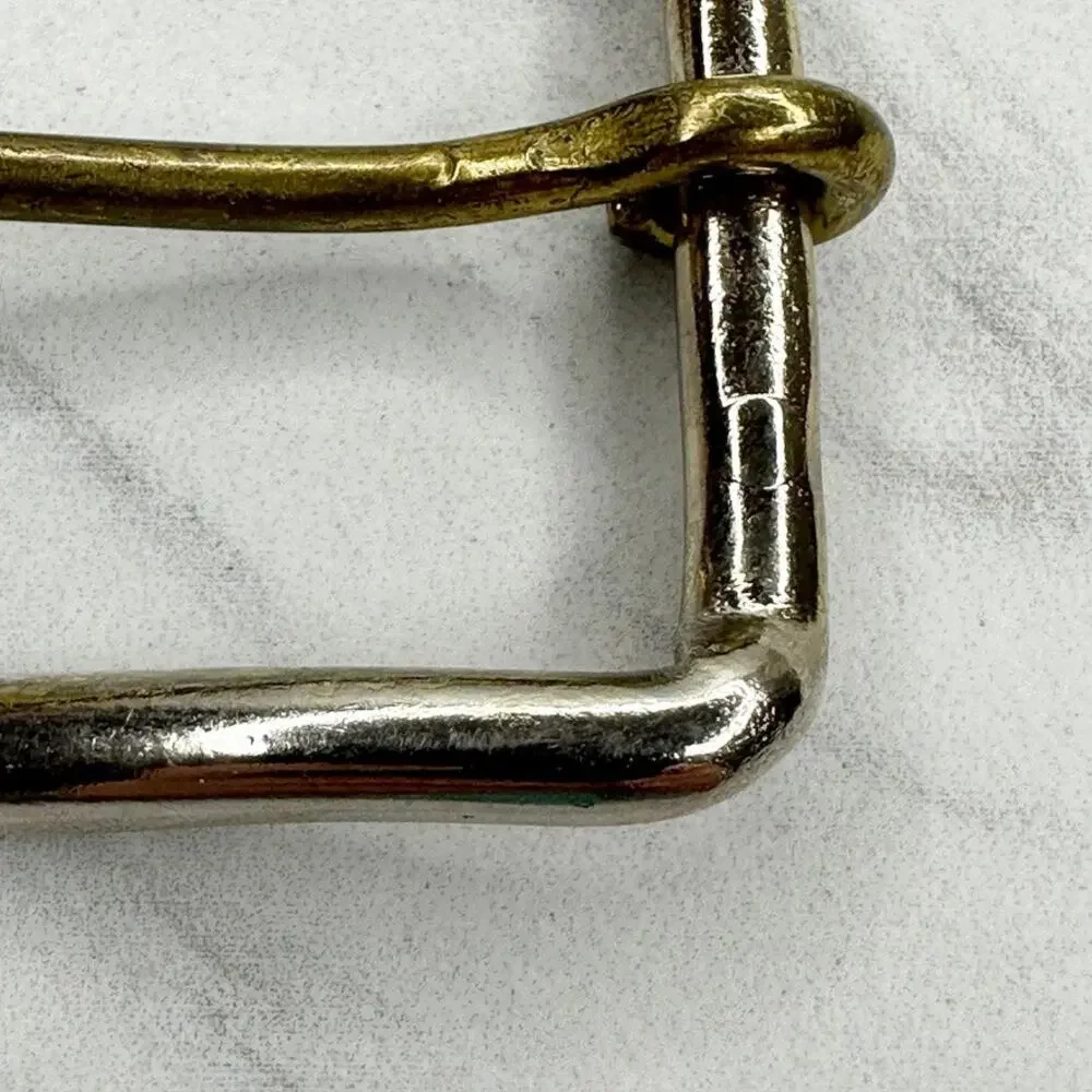 Vintage Two Tone Silver Gold Simple Basic Prong Belt Buckle Made in USA Unisex ✨